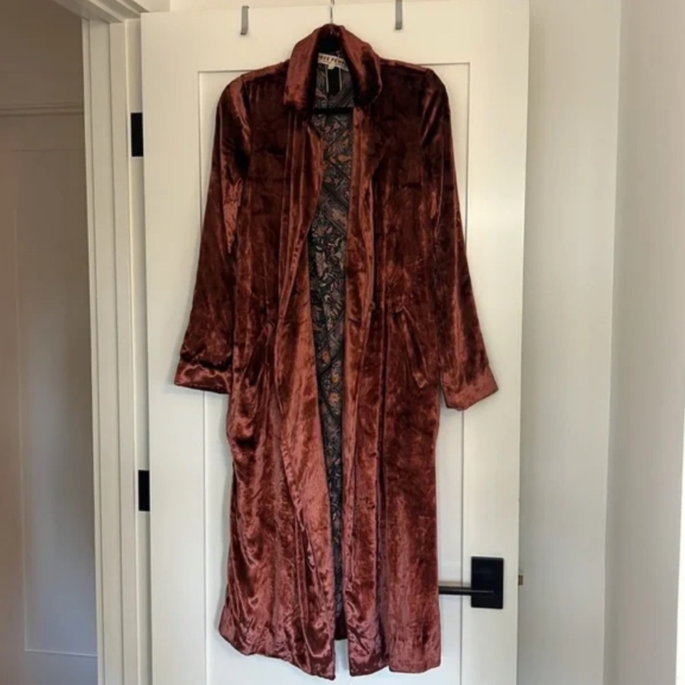 Free People • Velvet Rust Sienna Duster Coat • Size XS